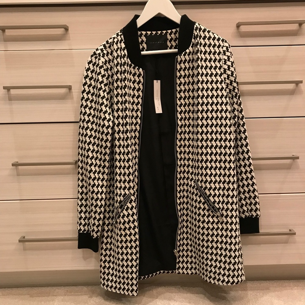 Sanctuary houndstooth coat NWT